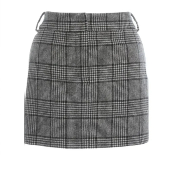 Tibi Check Wool Mini Skirt Size 0 - Picture 2 of 9